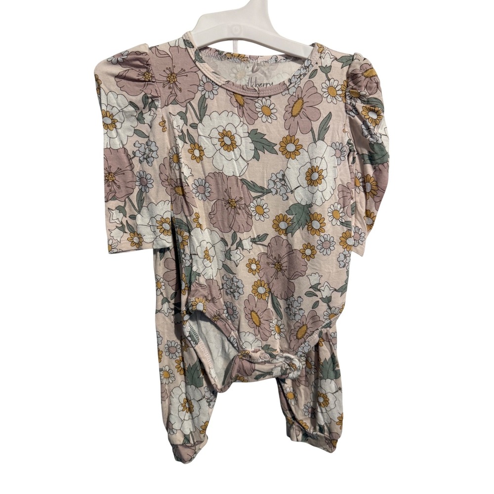 Milkberry Baby Girls Floral Bodysuit and Leggings Set Mauve 0-3M